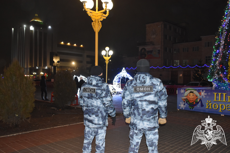 Росгвардия обеспечила правопорядок в период новогодних и рождественских праздников в столице Калмыкии